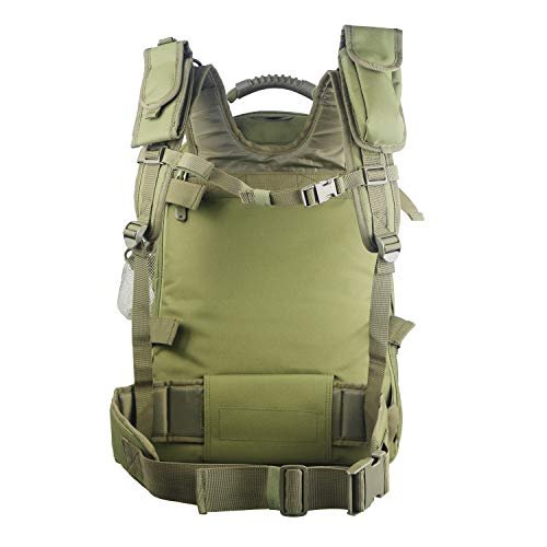 RPNB Large Capacity Military Tactical Backpack, Lightweight 500D Nylon Hiking Travel Expandable Backpack, Olive Drab