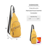 EMPERIA Faux Leather Small Sling Backpack Multipurpose Chest Bag Hiking Travel Daypack Rushsack Outdoor Mustard