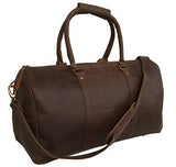 Genuine Leather Duffel Travel Weekender Luggage Gym Sports Duffel Bags For Men (20 inch)