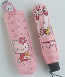 Finex Hello Kitty Pink Manual Tri-Fold Folding Compact Travel Rain Umbrella Uv Protection Strong