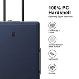 LEVEL8 Elegance Matte Carry-On Luggage, 20” Hardside Suitcase, Lightweight PC Matte Hardshell Spinner Trolley for Luggage, TSA Approved Cabin Luggage with 8 Spinner Wheels-Navy Blue, 20-Inch Carry-On