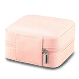 Vlando Small Faux Leather Travel Jewelry Box Organizer Display Storage Case for Rings Earrings Necklace (Pink)