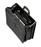 Mancini Italian Leather 17" Laptop Lawyer's Briefcase - Black