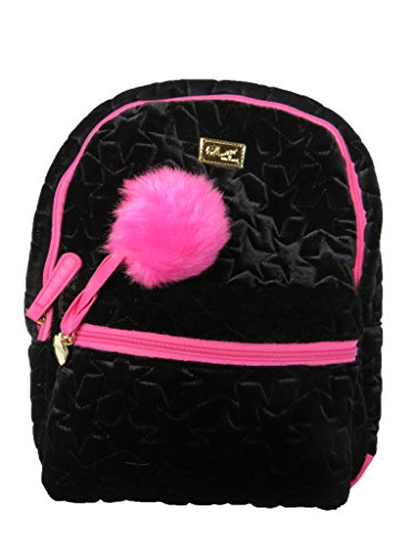 Betsey Johnson Black and Pink Backpack Betsey Johnson Backpack Pink Black WHITE STRIPE School  main image 4