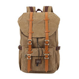 ABage Unisex Canvas Backpack Large Travel Hiking Outdoor Laptop College Backpack, Khaki