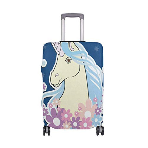 Suitcase Cover Unicorn Floral Luggage Cover Travel Case Bag Protector for Kid Girls