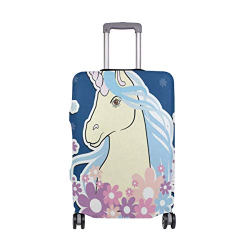 Suitcase Cover Unicorn Floral Luggage Cover Travel Case Bag Protector for Kid Girls
