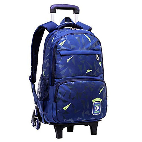 C-Xka Geometric Prints Large Capacity Trolley School Bag Primary School Student Rolling Backpack