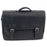 Kenneth Cole Reaction Colombian Leather Dual Compartment Flapover 15.6" Laptop Portfolio, Black