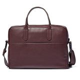 Uri Minkoff Arthur Briefcase, Soft Napa Leather, Aubergine W/ Black Twill Lining