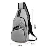 Male Leisure Sling Chest Pack Crossbody Bags for Men Messenger Canvas USB Charging Leather Handbag Shoulder Bags