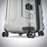 American Tourister Trip Locker Hardside Checked Luggage with Dual Spinner Wheels, Silver