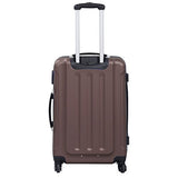 Goplus 3 Pcs Luggage Set Hardside Travel Rolling Suitcase Abs+Pc Globalway (Brown)