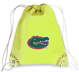 Zumer Sport Florida Gators Softball Leather Drawstring Shoulder Backpack Bag - Made from the same materials as a Softball - Yellow
