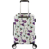BEBE Women's Alexandra 21" Hardside Carry-on Spinner, White Floral