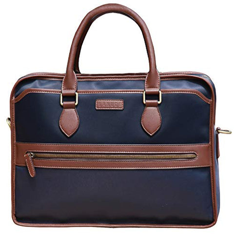 Banuce Mens Waterproof Nylon and Faux Leather 14 Inch Laptop Briefcase Messenger Bag Business
