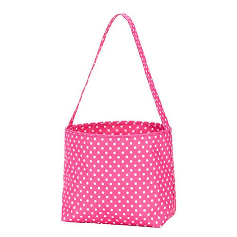 Large Fabric Bucket Tote Bag -Children'S Toys- Easter - Babycan Be Personalized (Pink Polka Dots)