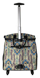 Trendy Flyer Computer/Laptop Rolling Bag 4 Wheel Case Paisley Blue
