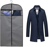MISSLO 43" Gusseted Travel Garment Bag with Accessories Zipper Pocket, Hanging Garment Cover for Suits Jackets Coats, Grey