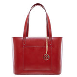 McKlein Women's Fashionable Tote- 97536, Leather, Small, Red - ALYSON