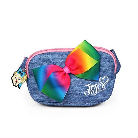 Nickelodeon JoJo Siwa Blue Denim Fanny Pack with Rainbow Bow
