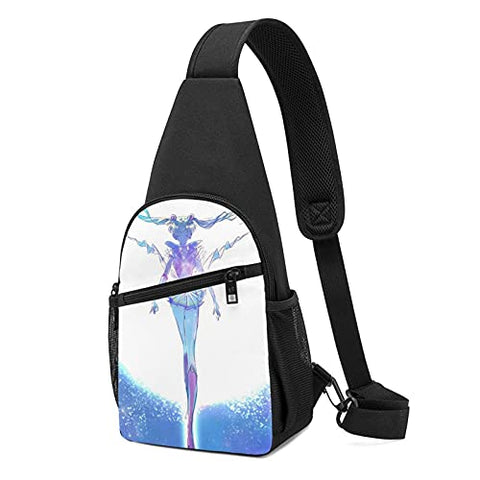 Sai-lor Mo-on Chest Bag Casual Sling Backpack Hiking Daypack Convertible Shoulder Pack