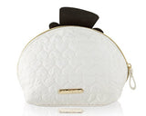 Betsey Johnson Snowman Kitch Nylon Travel Cosmetic Case Pouch - Cream Multi