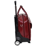 Mckleinusa Lakewood 96616 Red Leather Fly-Through Checkpoint-Friendly Detachable-Wheeled Ladies'