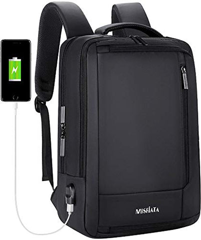 MOSFiATA Business Laptop Backpack 15.6 Inch Laptop & Notebook Backpack with USB Charging Port, 5 Sorting Layers and 7 Sorting Bags, Water Resistant Schoolbag for School, Business, Travel and Hiking