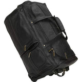David King Leather 22" Rolling Duffle In Black