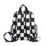 GIOVANIOR Black White Checked Travel School Backpack for Boys Girls Kids