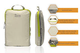 Compression Packing Cubes Set of 3,Ultralight Travel Organizer Bags and Luggage Strap (cool grey)