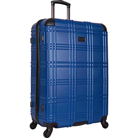 Ben Sherman Nottingham 28" Lightweight Durable Hardside 4-Wheel Spinner Checked Suitcase, Cobalt