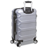 Dejuno Logan 3-Piece Hardside Spinner Combination Lock Luggage Set-Silver