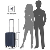 GoPenguin Luggage, Carry On Luggage with Spinner Wheels, Hardshell Suitcase for Travel with Built in TSA Lock Navy Blue