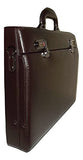 Mancini Leather Slim Attache Laptop Briefcase Bordeaux/Burgundy
