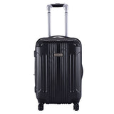 GHP Black 14"Wx10"Thickx20"H 4-Wheel Spinner Lightweight Expandable Trolley Suitcase