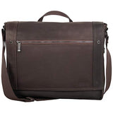 Kenneth Cole Reaction Colombian Leather Single Compartment Flapover Messenger Bag, Brown