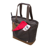 Token Bags Waxed Montague Tote Bag, Dark Brown, One Size