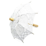 Buorsa 12'' Mini Vintage Wood Embroidery Pure Cotton Lace Umbrella Wedding Umbrella So Small for