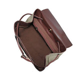 Vintage Baseball Women's Genuine Leather Backpack Bookbag School Shoulder Bag