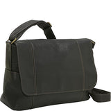 Ledonne Leather Flap Over Shoulder Bag, Black