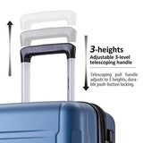 SSLine 3-Piece Hard-Shell Luggage Set with Spinner Wheels and TSA Lock Modern Elegant Expandable Travel Suitcase Lightweight Hardside Carry On Suitcase Set with 20" 24" 28" (A Type-Dark blue)