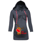for Tops,AIMTOPPY Ladies Christmas Fawn Print Maternity Care Splicing Long Sleeve Hooded T-Shirt
