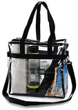 Clear Tote Bag NFL Stadium Approved - Shoulder Straps and Zippered Top. Perfect Clear Bag for Work,