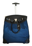 Trendy Flyer Computer/Laptop Rolling Bag 2 Wheel Case Plain Blue
