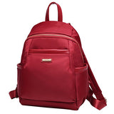 ABage Women's Nylon Backpack Purse Waterproof Lightweight College School Daypack, Red