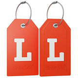 Initial Luggage Tag With Full Privacy Cover And Stainless Steel Loop – (Letter L)