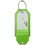 Shacke Luggage Tags With Full Back Privacy Cover W/ Steel Loops - Set Of 2 (Green)