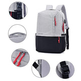 Canvas Laptop Backpack, Waterproof School Backpack With USB Charging Port For Men Women,